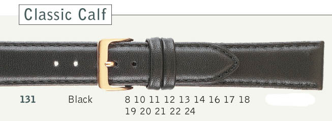 Watchstraps Classic Calf Ladies' & Men's Black