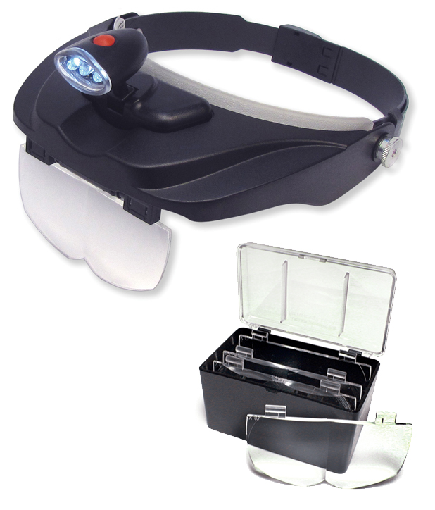 Magnifier - Headband Lighted with 4 Lenses