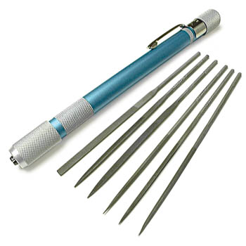 Needle File Set with Aluminum Handle Mini