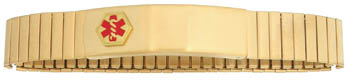 Medical Alert Bracelet Men's Expansion Gold Plate DTJ-32