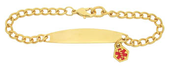 Medical Alert Bracelet Ladies' Gold Plate DTJ-38