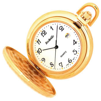 Pocket Watch Rockville Quartz Yellow Brushed