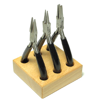 Swiss Pliers on Wooden Base Set of 3