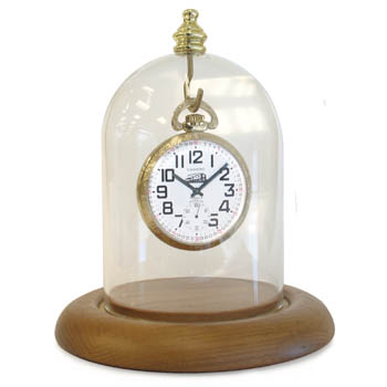 Pocket Watch Dome Top Hook Oak Base