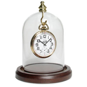 Pocket Watch Dome Top Hook Walnut Base 