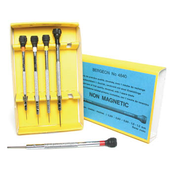 Screwdrivers Bergeon  Set of Five Non-Magnetic