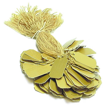 String Tags Gold Plastic 3/4