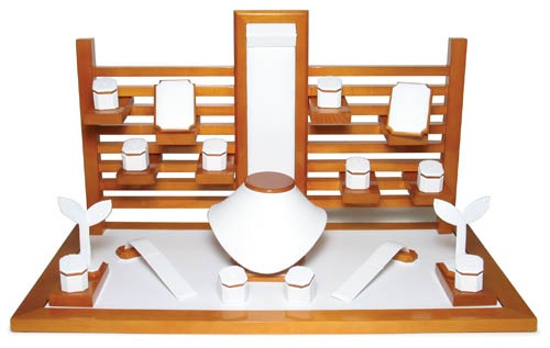 Jewelry Showcase Set Oak or Rosewood