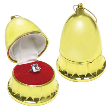 Ornament Ring Box, Gold Bell