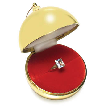 Ornament Ring Box, Gold Ball