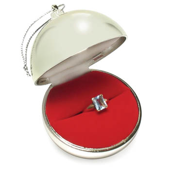 Engagement ring xmas ornament