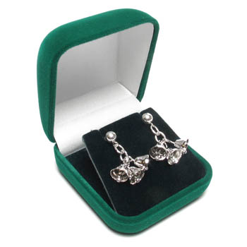Nylon Flock Earring/Pendant Box - Hunter Green