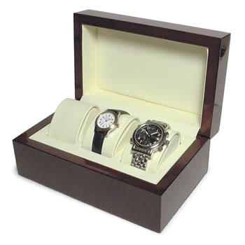 Watch Box, Wood for 3 Watches