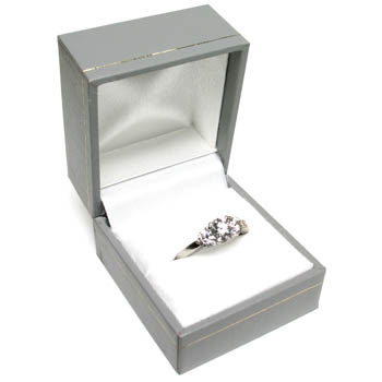 Leatherette Ring Box Gray