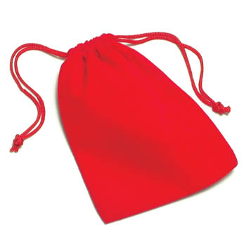 Drawstring Jewelry Pouch Red 2-3/4