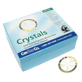 Watch Crystal Assortment, Gold Rim Pyramid