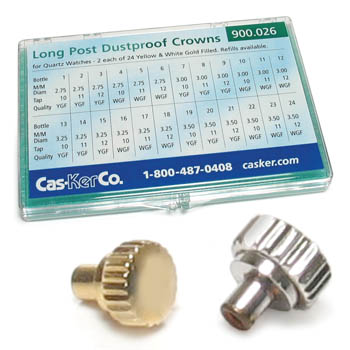 Watch Crown Assortment, Dustproof Long Post