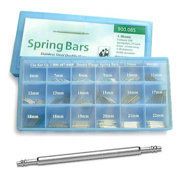Spring Bar Assortment, X-Thin Double Flange 1.30mm