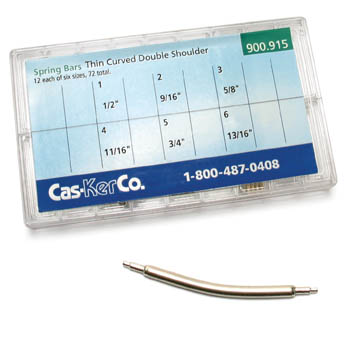 Spring Bar Assortment, Thin Curved Double Shoulder