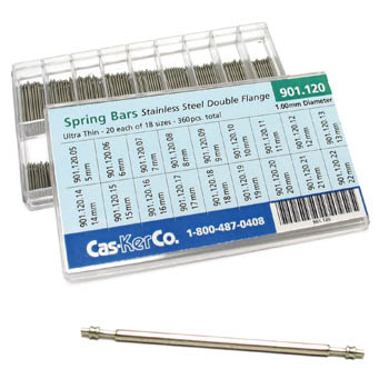 Spring Bar Assortment, Ultra-Thin Double Flange 1.00mm
