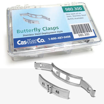 Clasp Assortment, Butterfly, Stainless Steel