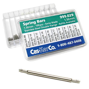 Spring Bar Assortment, Thin Double Flange 1.50mm
