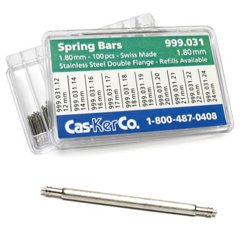 Spring Bar Assortment, Regular Double Flange 1.80mm