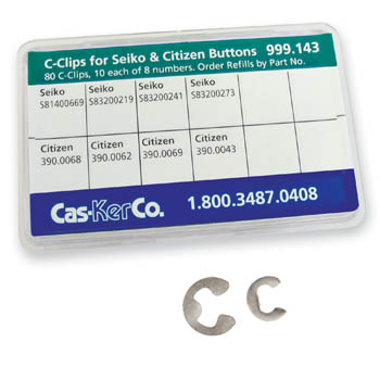 Push Button C-Clip Assortment for Seiko & Citizen