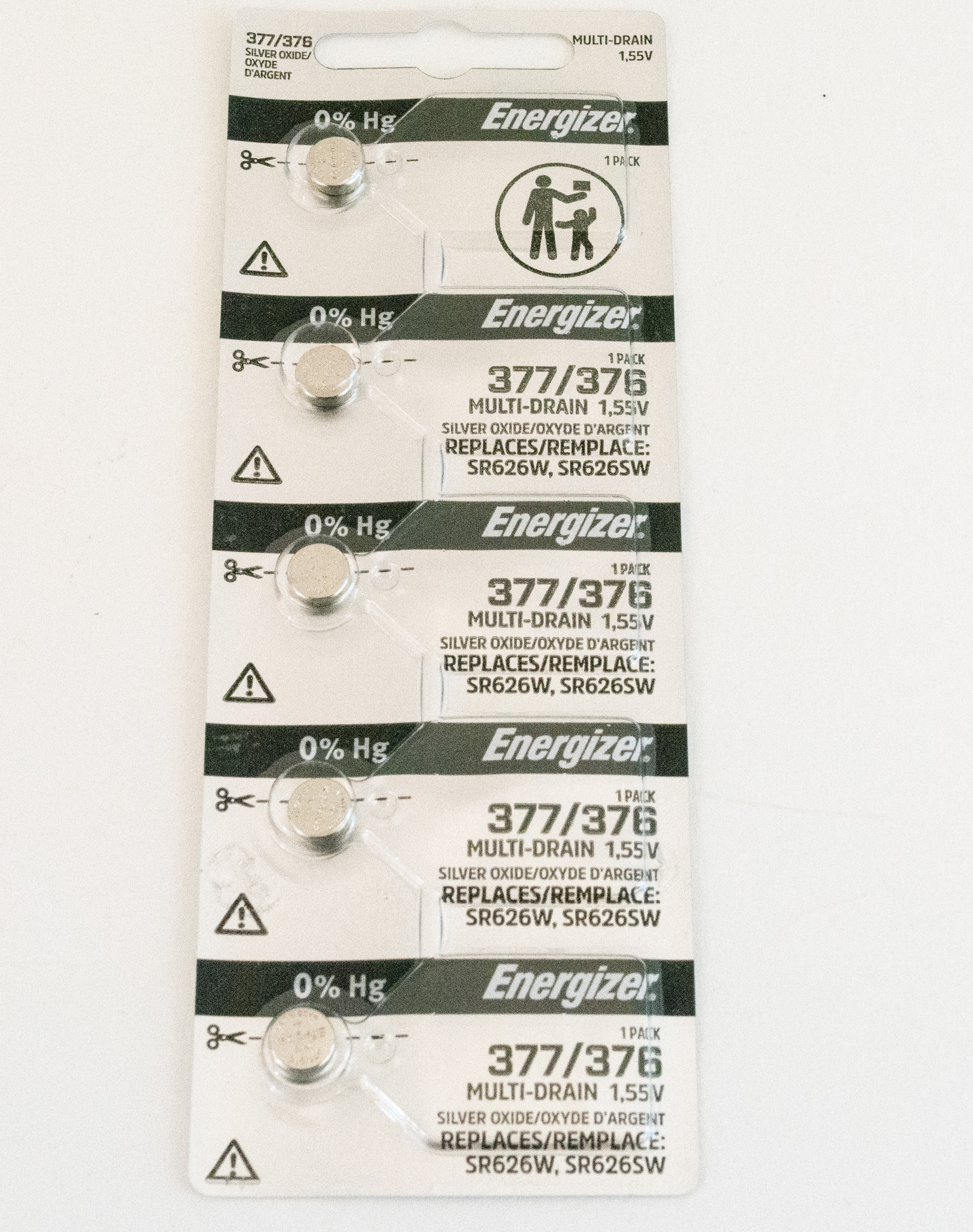 Energizer 377 Watch Batteries 5-pack