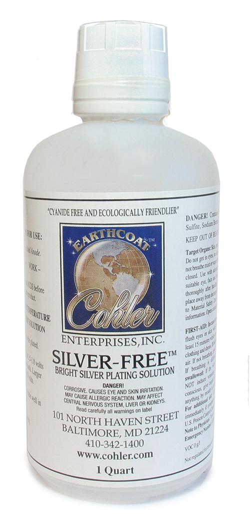 thumbnail image 2 of Krohn Silver Plating Solution & Stainless Anode Set – 1 Quart Liquid + Anode – Made In USA 2 of 2