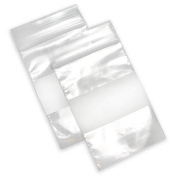 2-Mil White Block Zip Bags