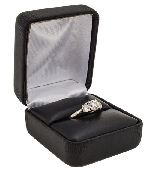 Black Leatherette Ring Box from Cas-Ker