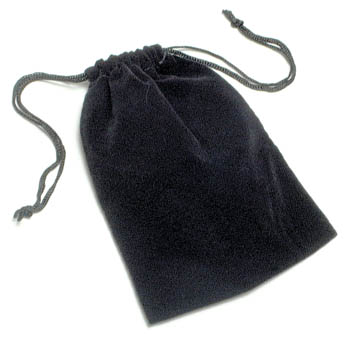 Drawstring Jewelry Pouch Black 2-3/4 x 3-3/4