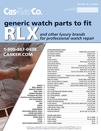 Cas-Ker RLX Watch Parts Catalog