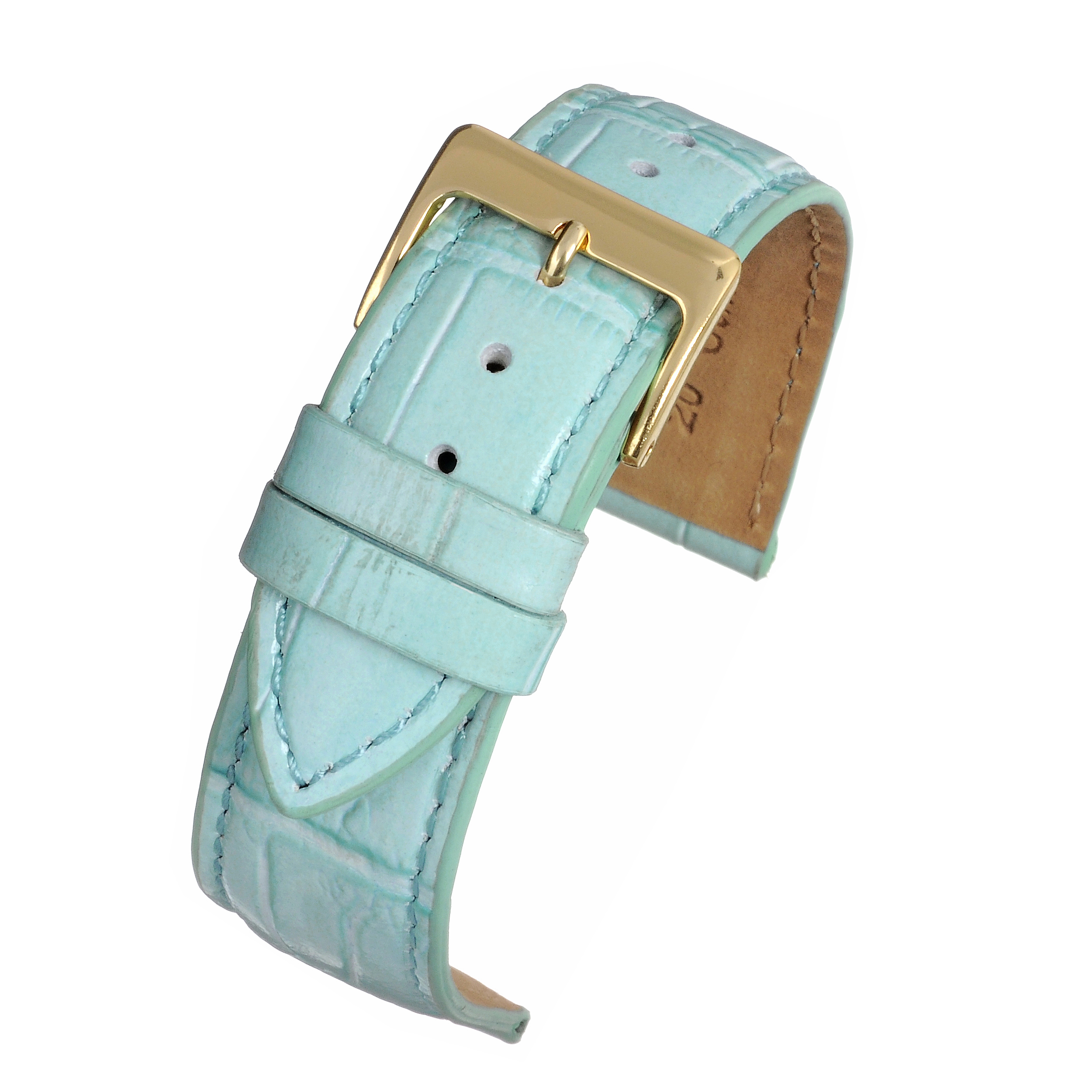 Lt Blue Sq Croc Grain Watchstrap WH883