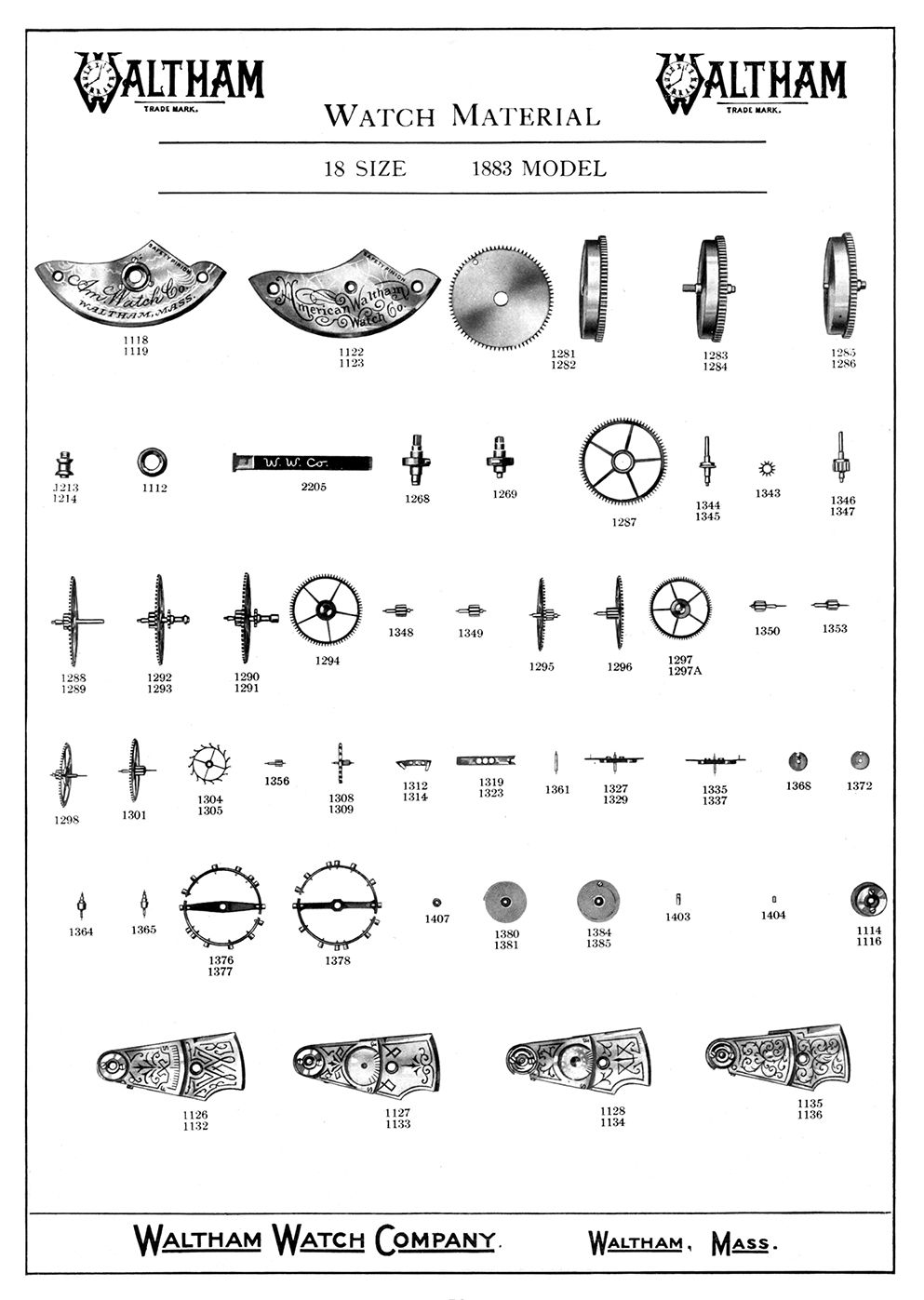 Waltham 18s 1883 Parts Diagram