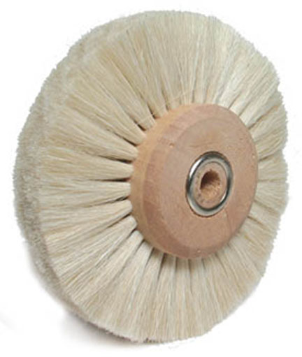 Wood Hub White Bristle Brush Wheel