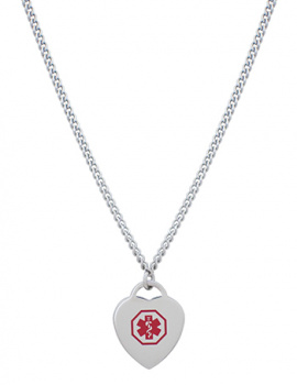 Heart Shaped Medical ID Pendant Necklace