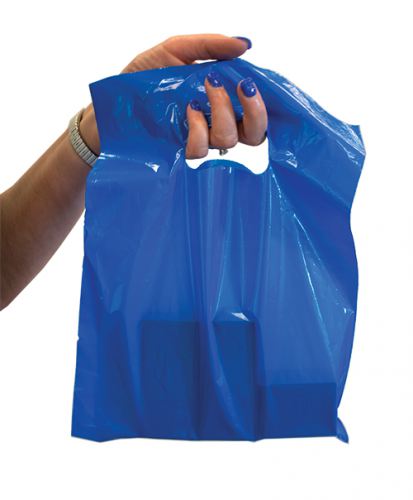 Blue Plastic Shoppers Bag