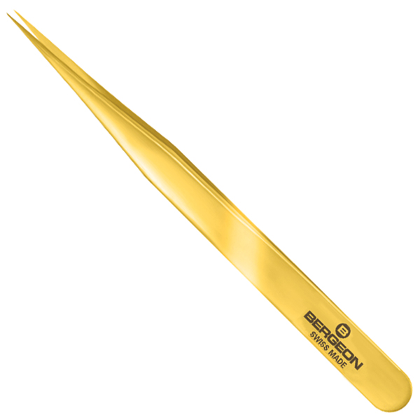 Bergeon 7029 Watchmaker's Gold Flash Tweezers