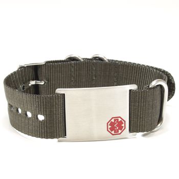 Nato Style Solid Olive Medical Band